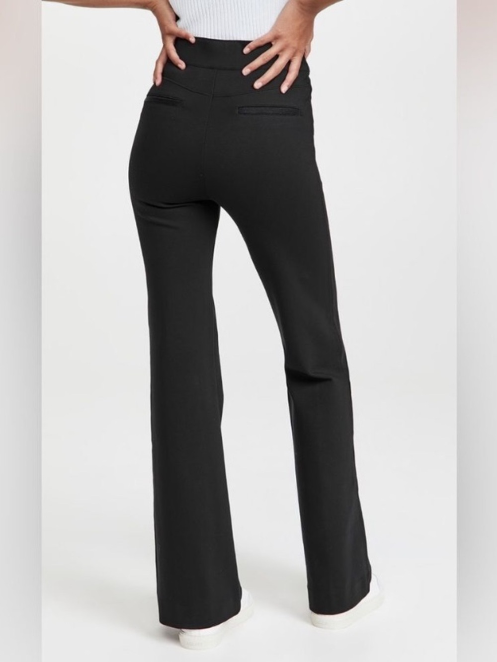 Spanx The Perfect Pant High Rise Flare Ponte Black Women's Size Large - Picture 2 of 10